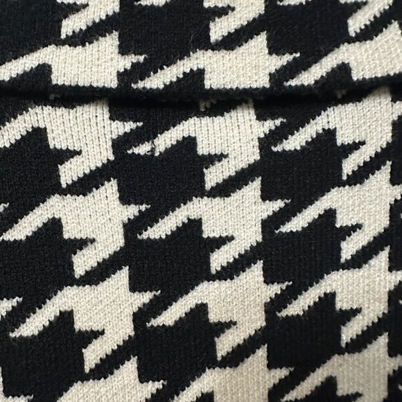 Women’s Black & White Houndstooth Knit Blazer Cardigan Jacket – Size S - Picture 7 of 9